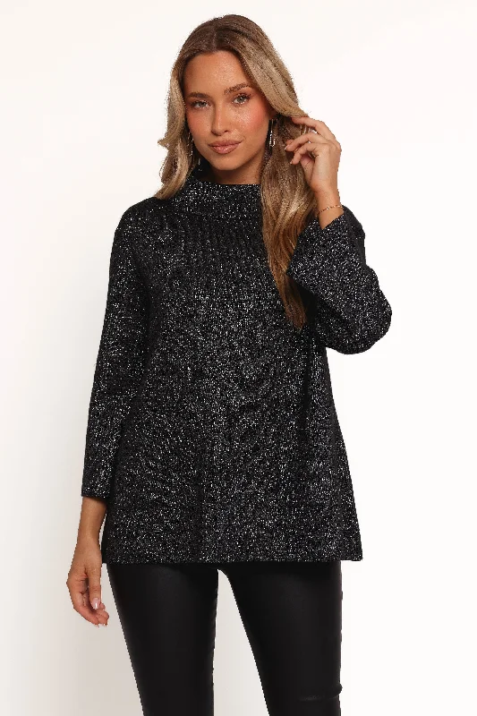 Markdown Madness Lovie Turtleneck Top - Black