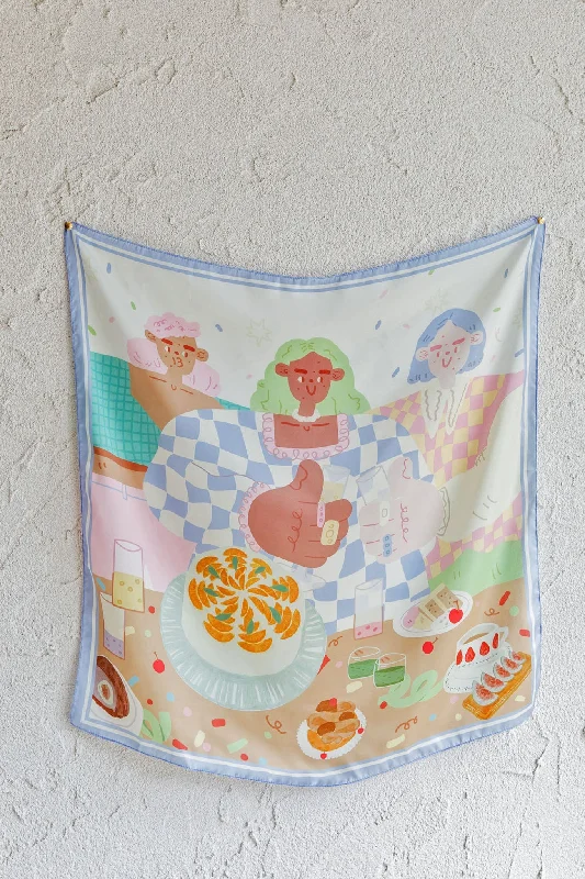 Bargain Bin Positano Printed Square Scarf Blue