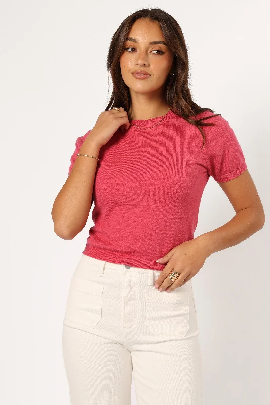 Customer Appreciation Sale Shannon Bow Top - Fuchsia