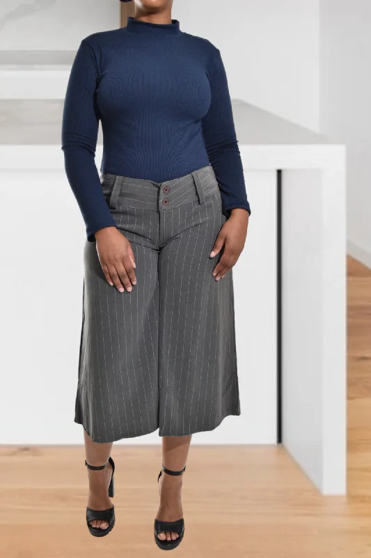 Instant Discount Grey Wide Leg Capri Pants