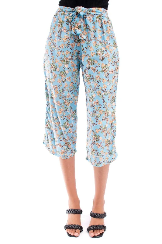 Exclusive Savings Blue Printed Palazzo Tie Pants