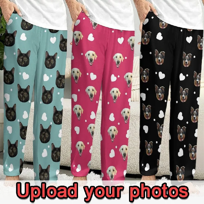 Huge Discounts 【Flash Sale】Custom Face Love Heart Slumber Party Unisex Long Pajama Pants Best Christmas Gifts for Pet Lovers Huge Discounts 【Flash Sale】Custom Face Love Heart Slumber Party Unisex Long Pajama Pants Best Christmas Gifts for Pet Lovers