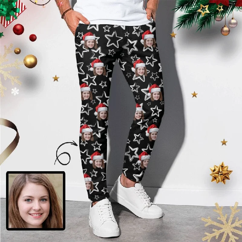 The Best Prices Custom Face Christmas Hat Star Men's Casual Jogger Athletic Long Pants Casual Trousers The Best Prices Custom Face Christmas Hat Star Men's Casual Jogger Athletic Long Pants Casual Trousers