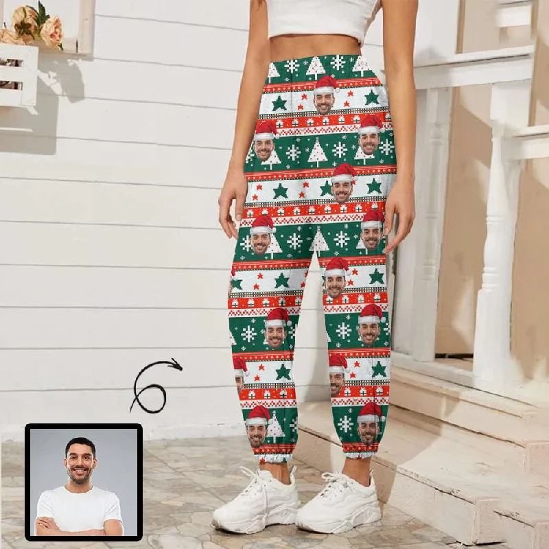 Special Promotion Custom Face Christmas Pattern Women's Jogger Casual Trousers Elastic Waist Sports Pants With Pocket Special Promotion Custom Face Christmas Pattern Women's Jogger Casual Trousers Elastic Waist Sports Pants With Pocket