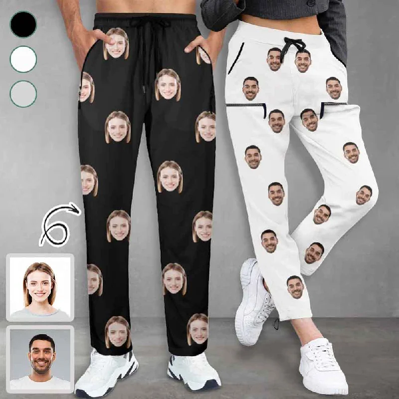Final Markdown Custom Face Quick Dry Pants Multicolor Couple's All Over Print Casual Elastic Drawstring Pants