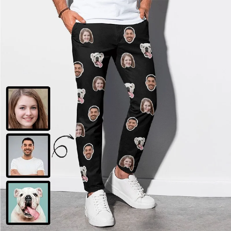 Savings Galore Custom Faces Pet Dog Couple Black Men's Casual Jogger Athletic Long Pants Casual Trousers Savings Galore Custom Faces Pet Dog Couple Black Men's Casual Jogger Athletic Long Pants Casual Trousers