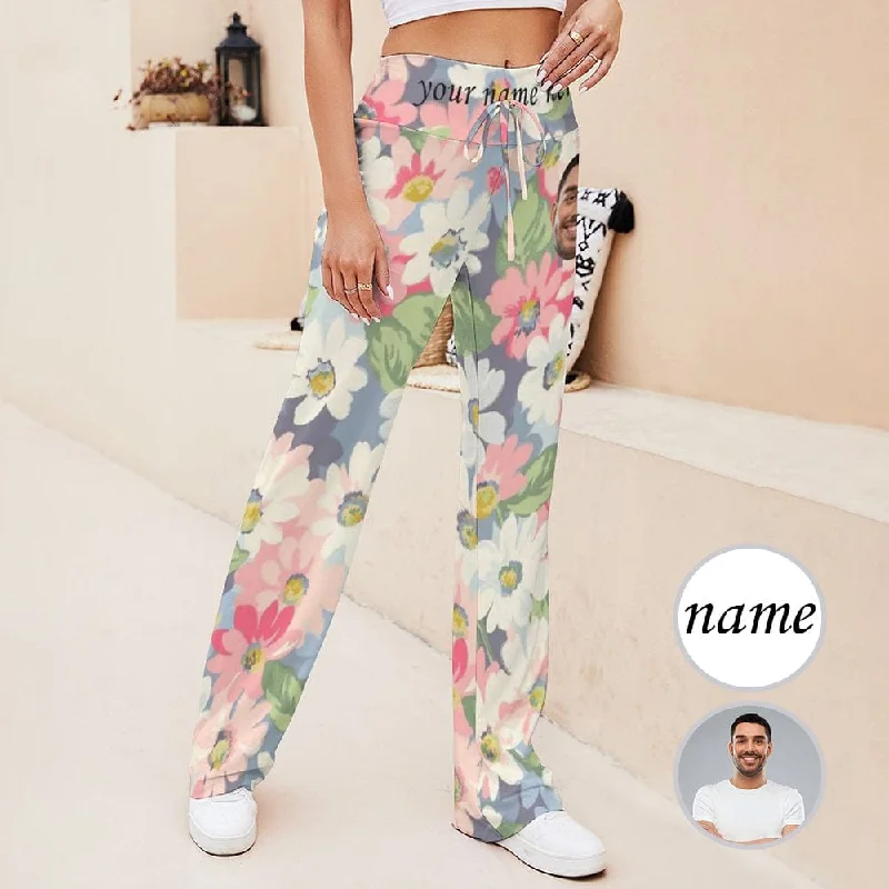 Price Meltdown Custom Photo&Name Flower Women's Straight-Leg Loose Comfy Drawstring Lounge Pants for Yoga Running Sporting Price Meltdown Custom Photo&Name Flower Women's Straight-Leg Loose Comfy Drawstring Lounge Pants for Yoga Running Sporting