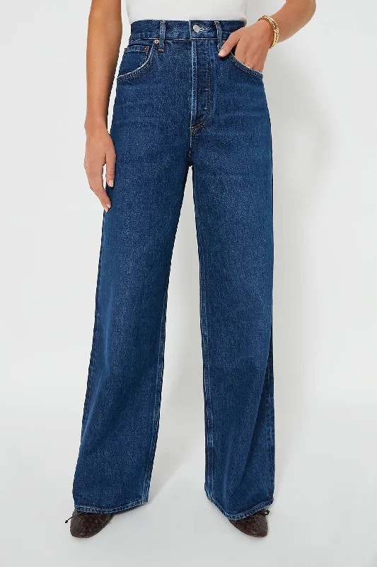 Midnight Sale Enamour High Rise Wide Leg Dame Jean