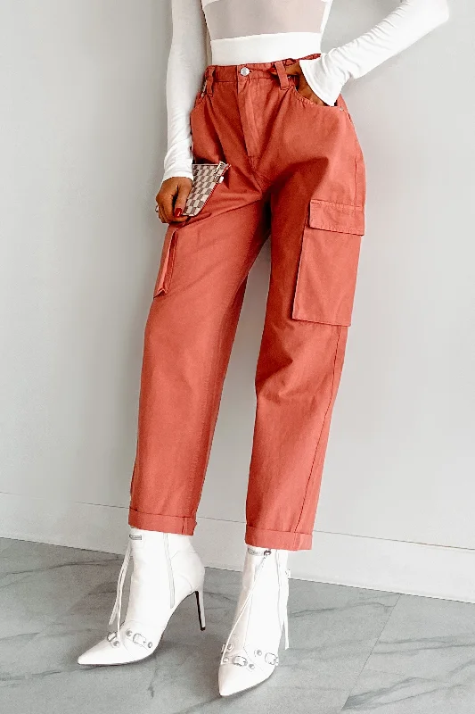 Take Advantage DOORBUSTER Finch Paperbag Cargo Pants (Mauve)