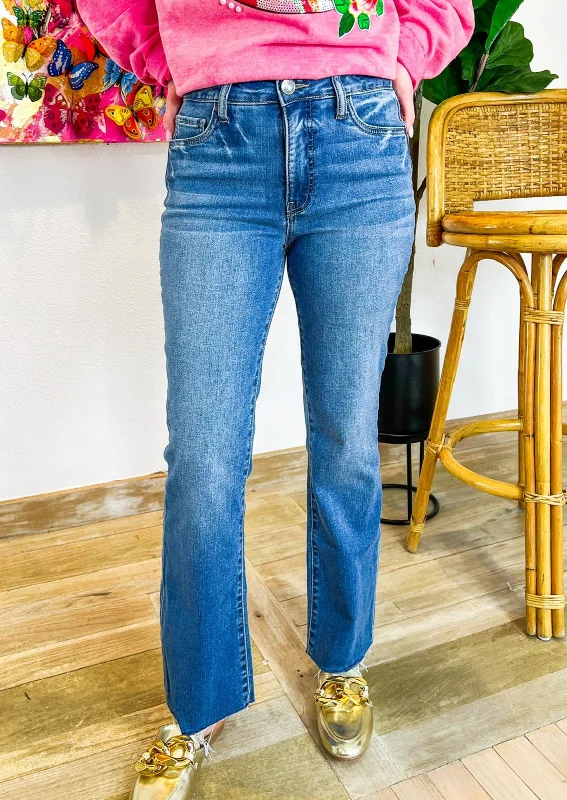 Closeout Sale Kelsey High Rise Fab Ab Ankle Flare Jeans - Chivalrous