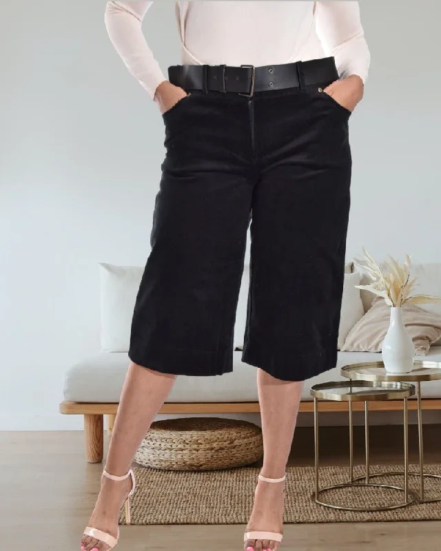 Deal Alert Ladies Corduroy Capris With Belt