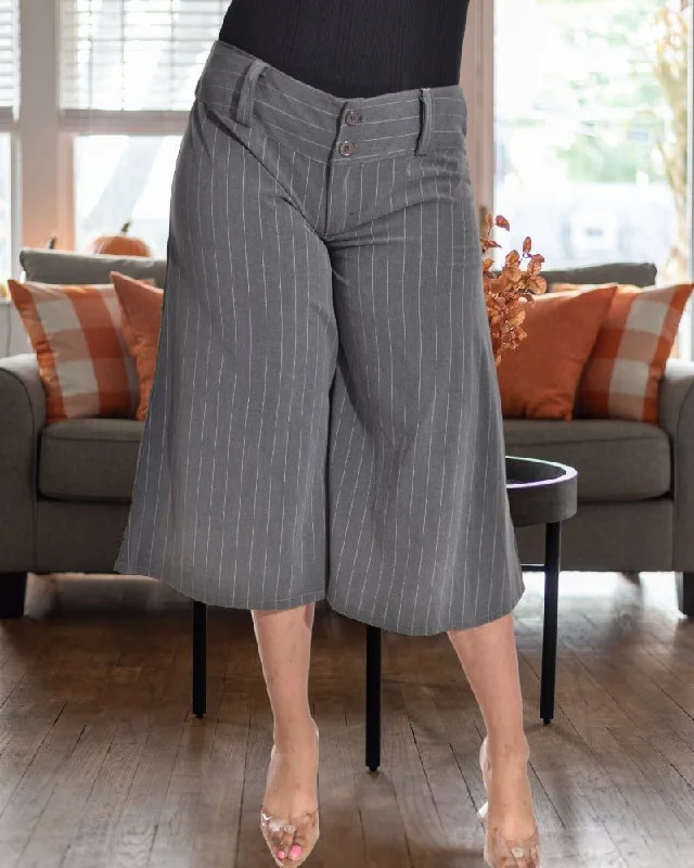 Price Drop Alert Ladies Grey Stripe Capri Pants