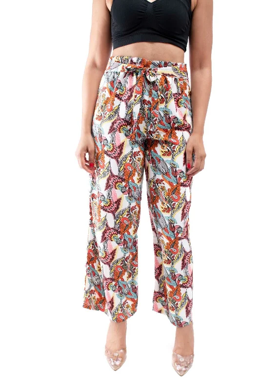 Epic Deals Ladies Printed Cream Palazzo