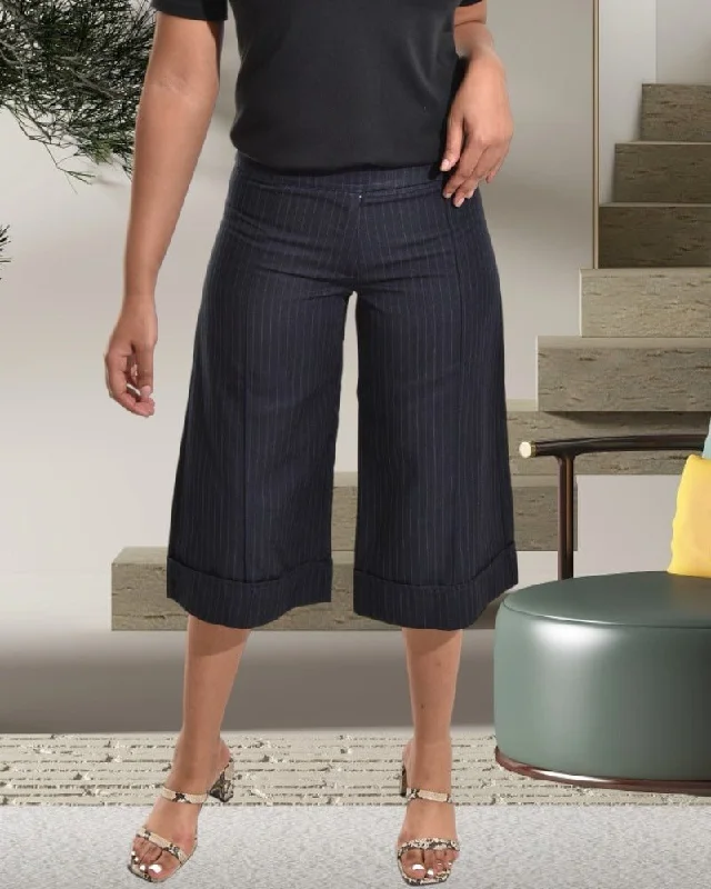 Mega Sale Ladies Stripe Wide Leg Capri Pants