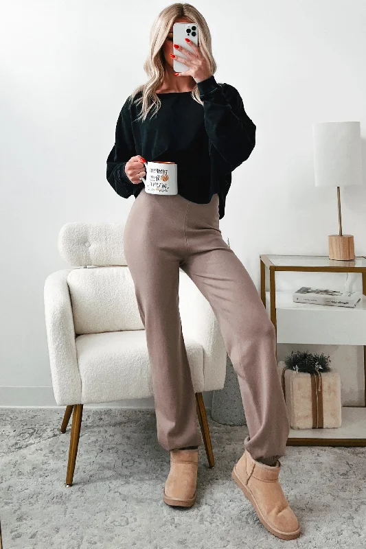 Super Sale Living In Leisure Sweater Knit Joggers (Coca Mocha)