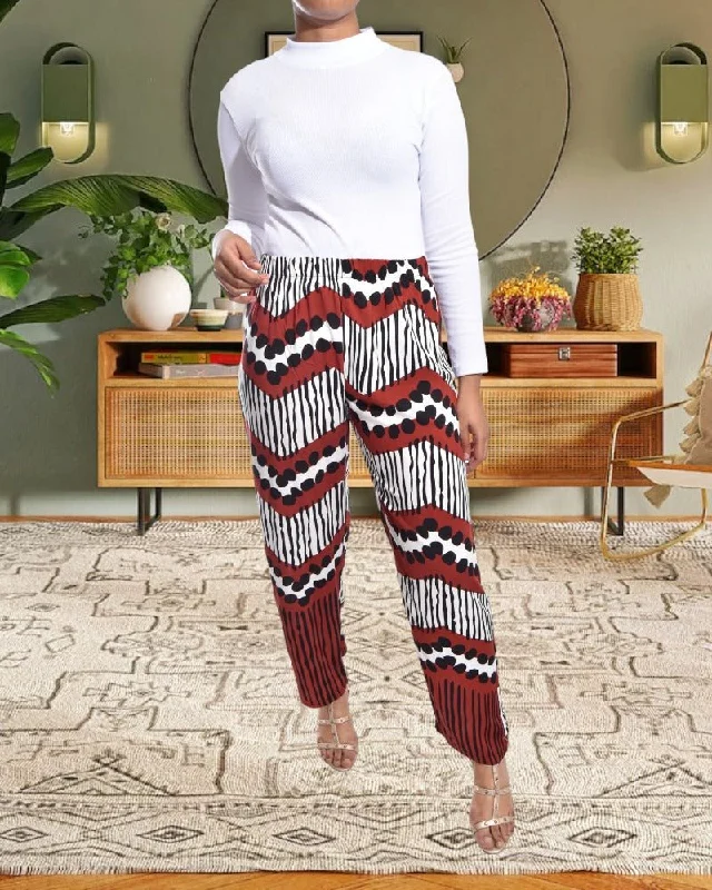 Price Fest Rust Multi Color Printed Palazzo Pants