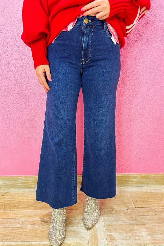 Meg High Rise Fab Ab Wide Leg Jeans - Demure