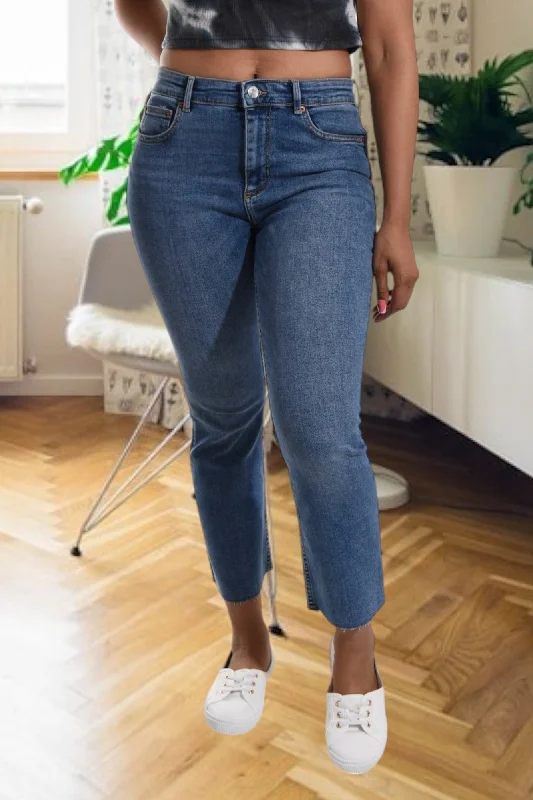 Extra Discounts Mid Blue High Waist Jeans