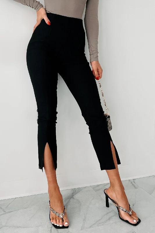 Final Markdown Nolah Split Hem Capri Pants (Black)