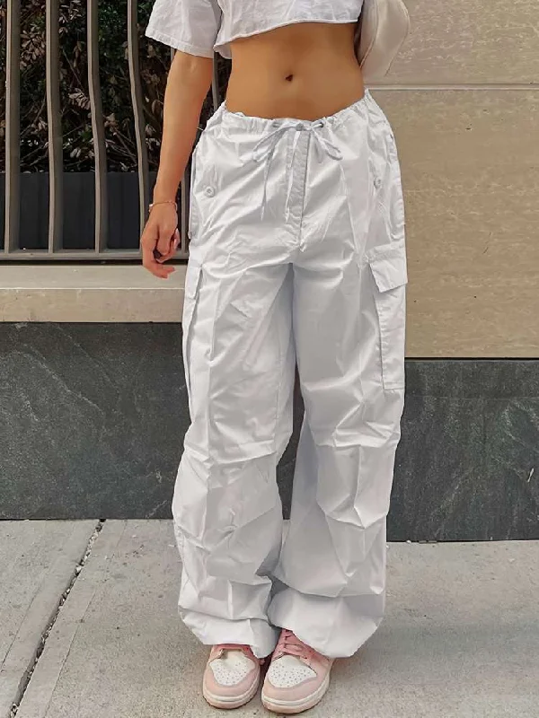 Limited Time Discount Patchwork Ankle-tied Cargo Pants