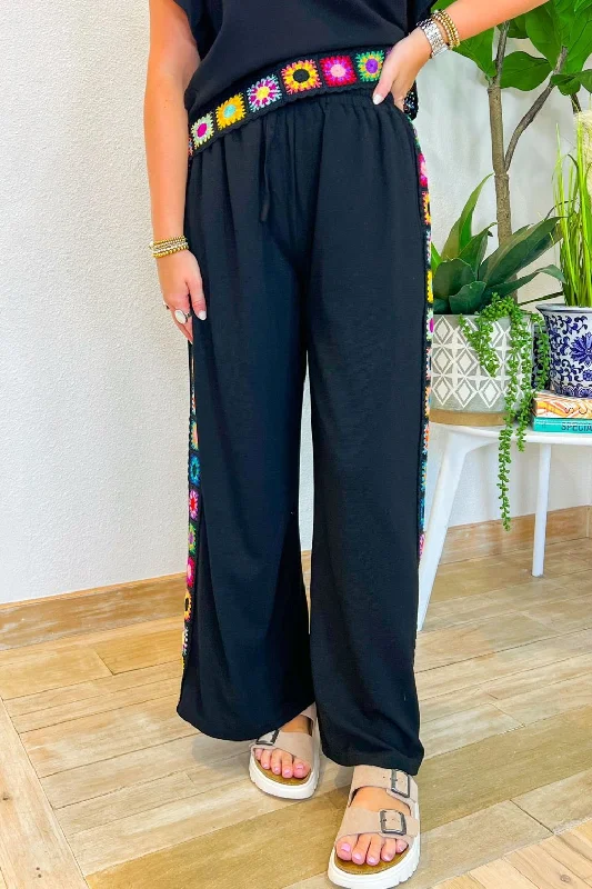 Massive Deals Sunflowers Pant - Black