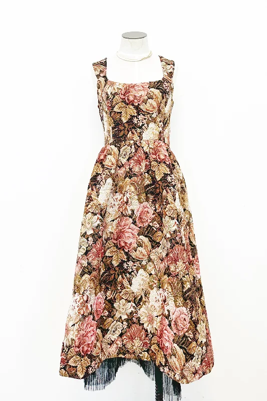 Price Rollback Brocade Corset Maxi Dress