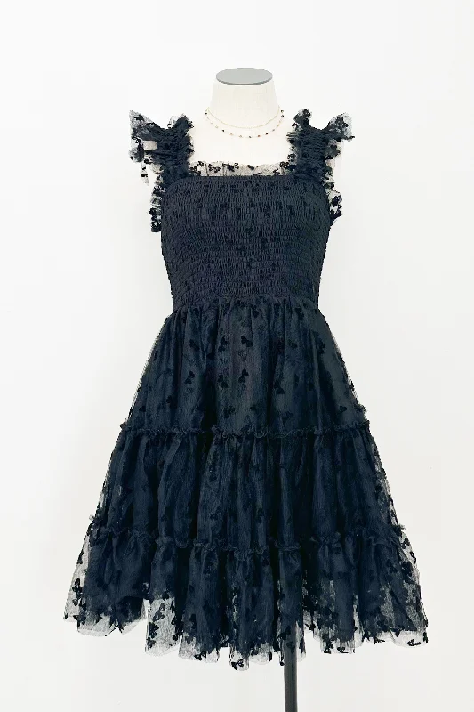 Special Discount Flocked Tulle Mini Dress