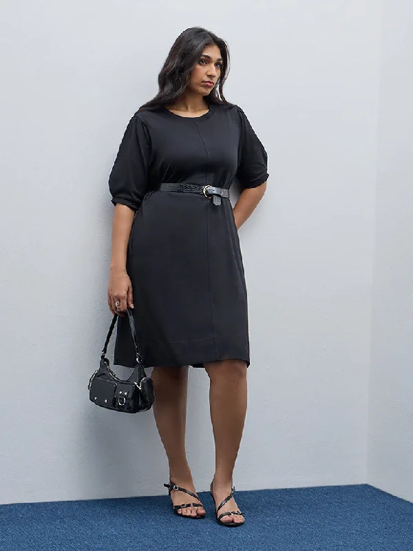 Price Reduction Gia Black A-Line Cotton Dress