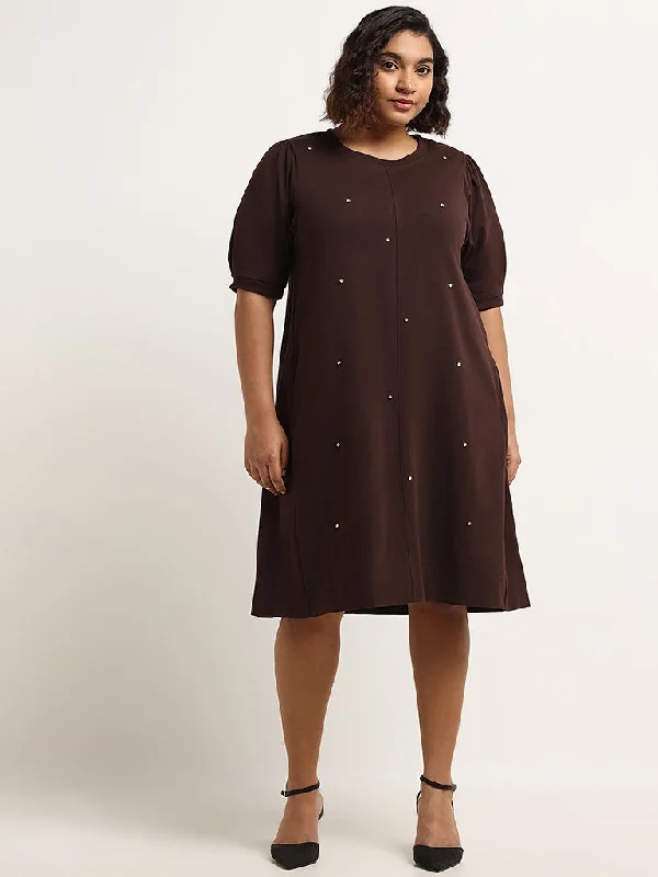 Price Rollback Gia Brown Rhinestone Straight Dress