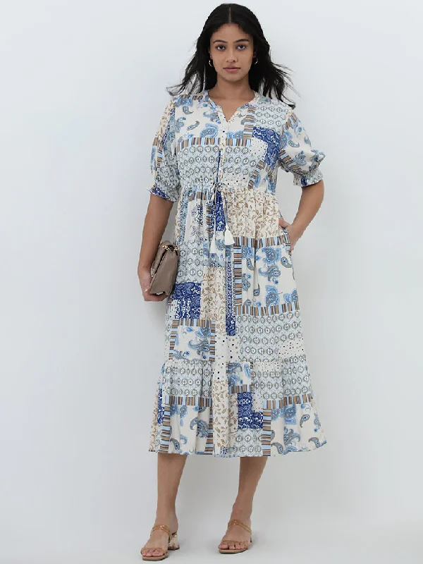 Don't Miss Gia Multicolour Printed Tiered Dress