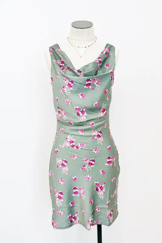 Extra Discounts Hostess Cowl Mini Dress