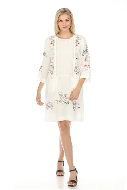 Online Only Johnny Was Biya Luciana Embroidered Shift Dress Boho Chic B39024