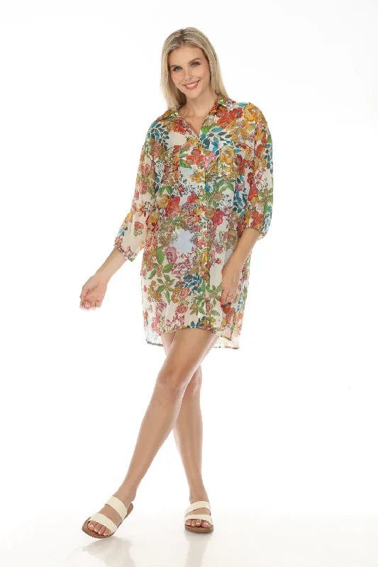 Bargain Prices Johnny Was Millo Floral Shirt Dress Boho Chic CSW8922-D