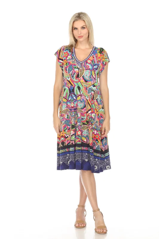 Price Cut Johnny Was The Janie Demarne Favorite Tiered Tea Length Dress Boho Chic T35624