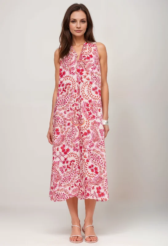 Midnight Madness Johnny Was Workshop Crisscross Linen Dress W36424 Boho Chic