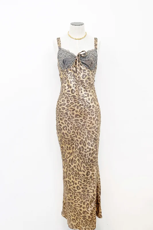 Leopard & Lace Midi Dress