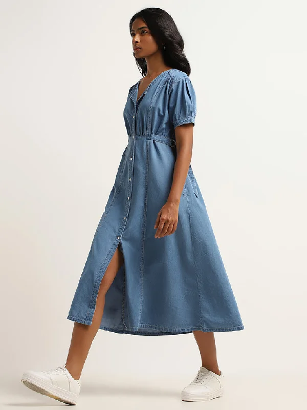 Daily Deals LOV Blue Denim A-Line Dress