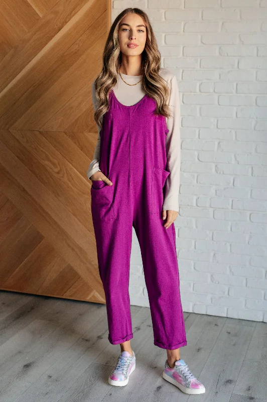 Quick Sale Totally Me Spaghetti Strap Jumpsuit in Light Plum