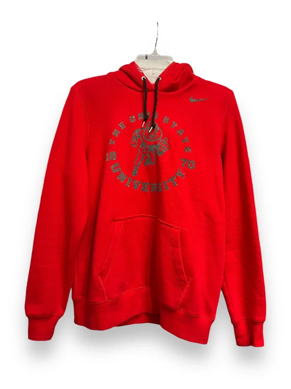 Super Bargain Athletic Sweatshirt Hoodie By Nike Apparel In Red, Size: Xl