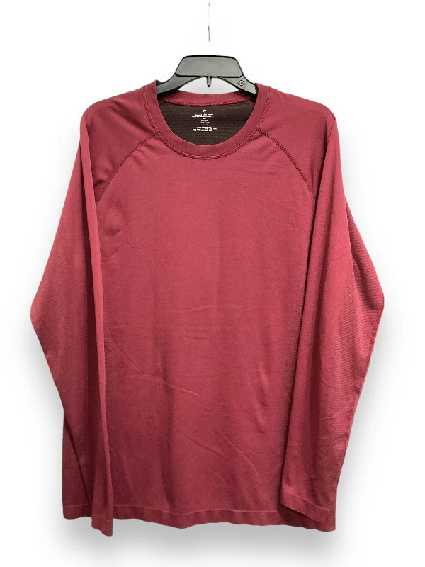 Steals and Deals Athletic Top Long Sleeve Collar By Fabletics In Maroon, Size: L