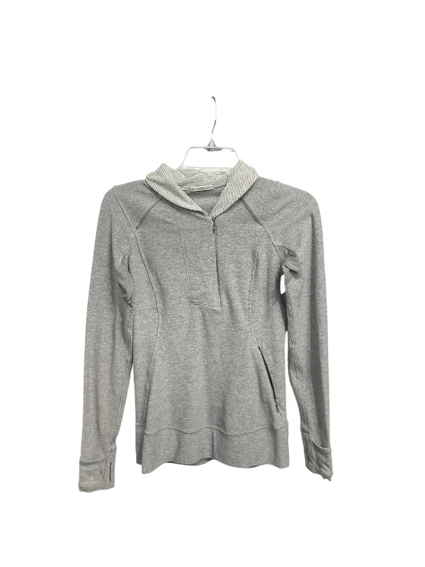 Super Sale Athletic Top Long Sleeve Collar By Lululemon In Grey, Size: 4