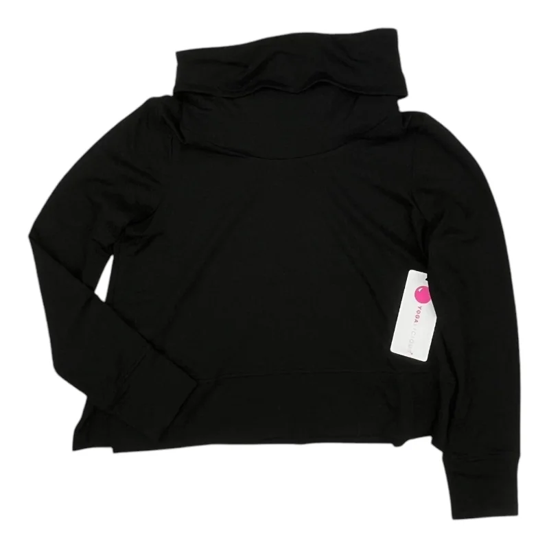 Blowout Sale Athletic Top Ls Collar By Yogalicious In Black, Size:M