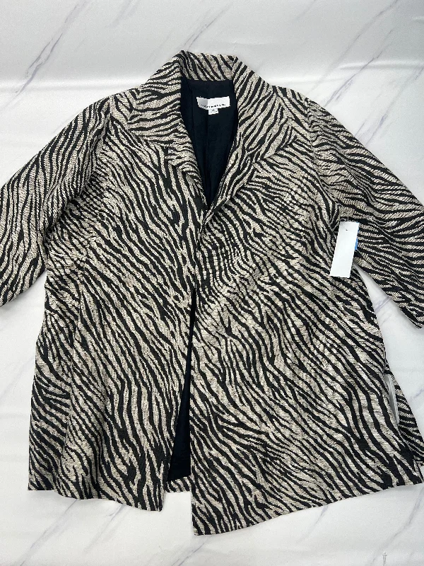Major Savings Blazer By Caroline Rose In Zebra Print, Size: Xl