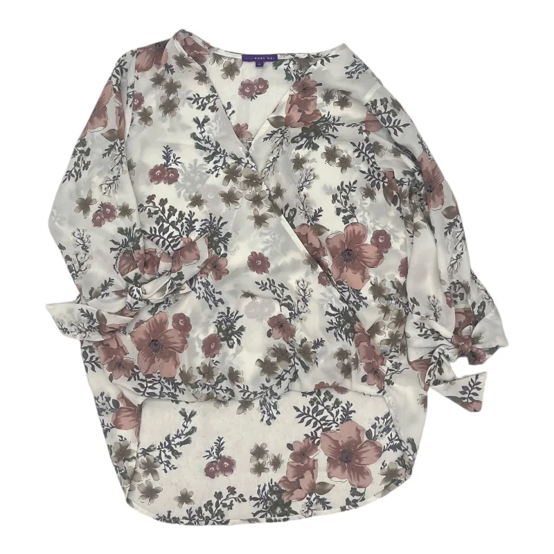 Discount Deals Blouse 3/4 Sleeve By West Kei In White, Size:S