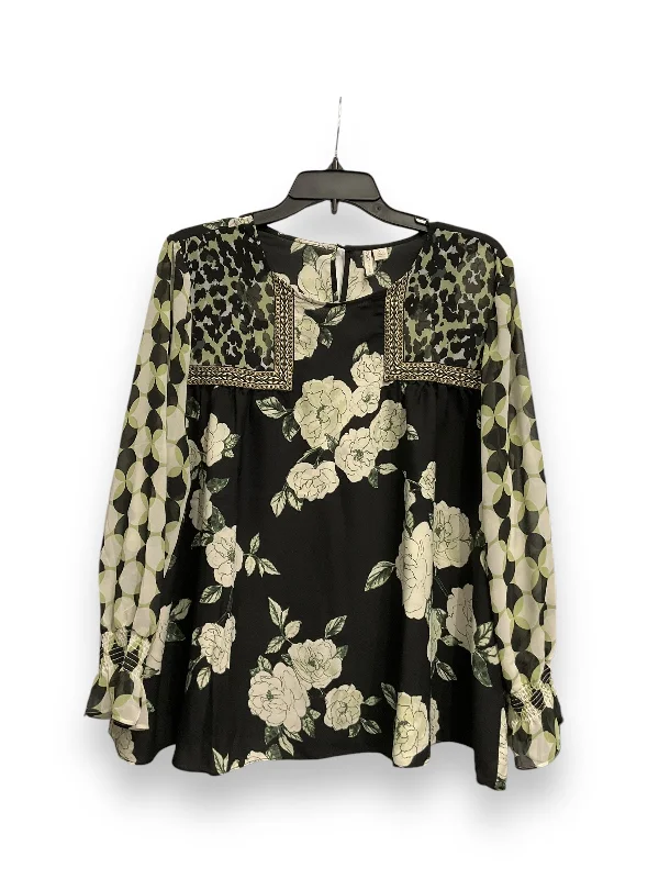 Quick Sale Blouse Long Sleeve By Cato In Floral Print, Size: Xl