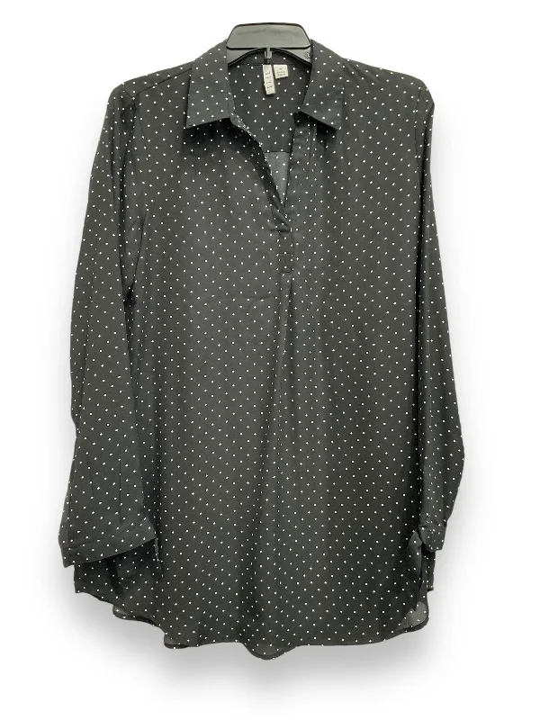 Amazing Deals Blouse Long Sleeve By Elle In Polkadot Pattern, Size: M