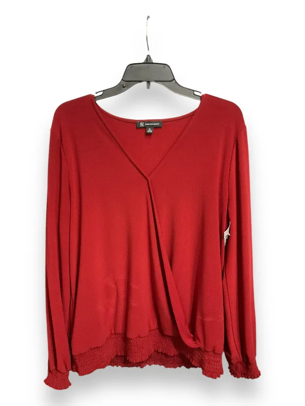 Super Sale Blouse Long Sleeve By Inc In Red, Size: Xl