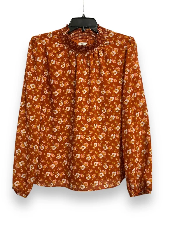 Sneak Peek Sale Blouse Long Sleeve By J. Crew In Floral Print, Size: M