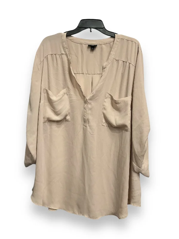 Special Price Blouse Long Sleeve By Torrid In Pink, Size: 4x