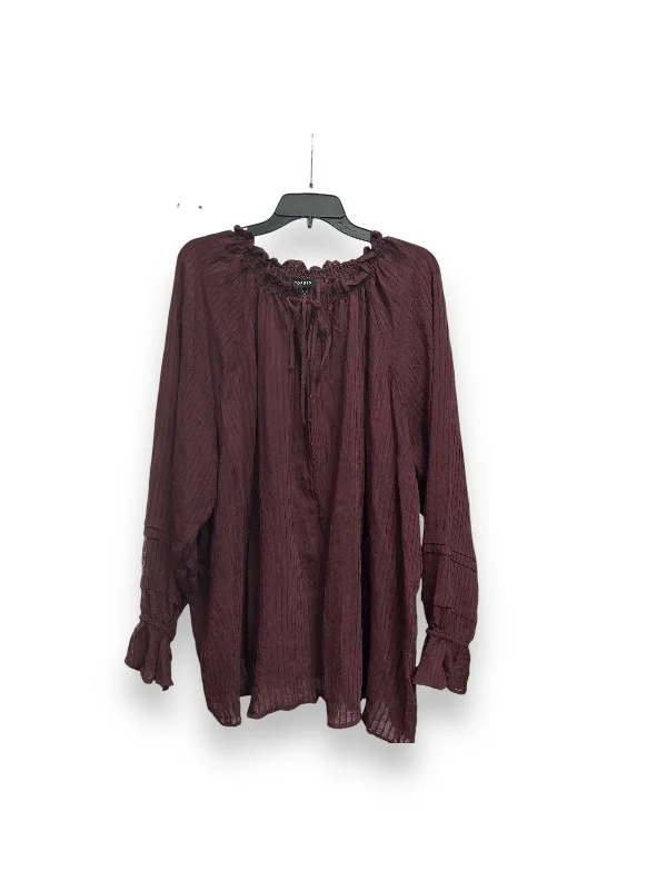 Stock Up and Save Blouse Long Sleeve By Torrid In Purple, Size: 4x